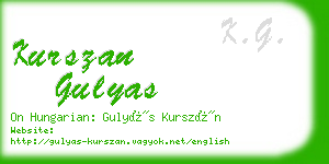 kurszan gulyas business card